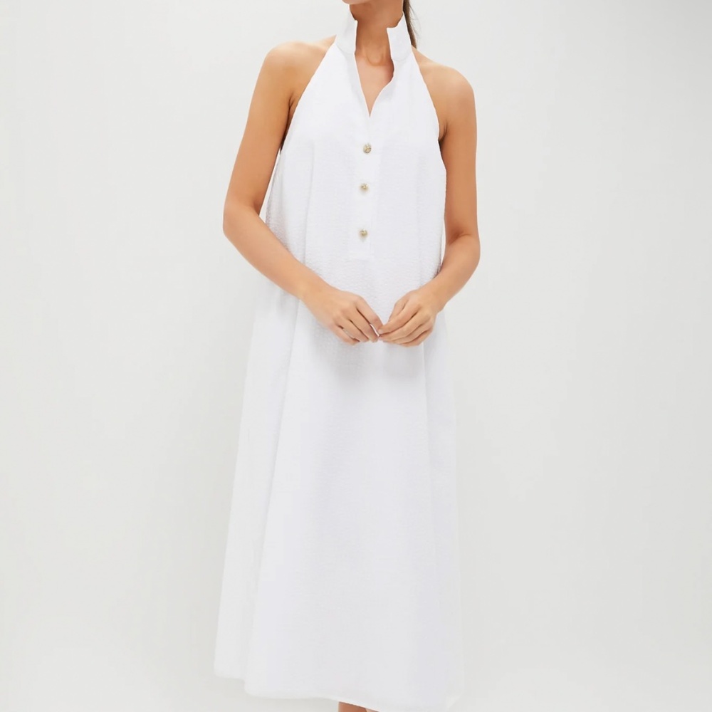 White Seersucker Jagger Dress